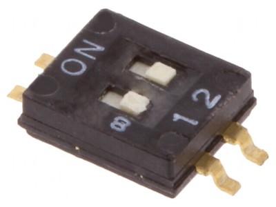 Comutator DIP-SWITCH 2 Sec&amp;Aring;&amp;pound;iuni ON-OFF 0,025A 24VDC foto