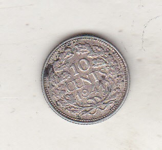 bnk mnd Olanda 10 centi 1941 argint foto