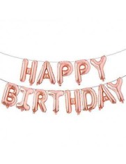 Baloane Folie Rose Gold Happy Birthday - 340x40 cm