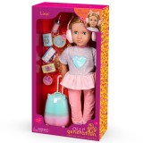 Papusa Linzi cu accesorii de calatorie, Our Generation, 46 cm