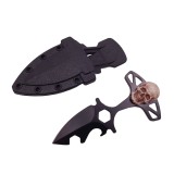 Cumpara ieftin Cutit Tactic Vanatoare IdeallStore Broken Silence, 8cm, Negru, Otel Inoxidabil, Teaca Curea, Camping, Drumetii