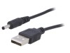 Cablu USB A la DC 3,5/1,35 Negru 0,8m, Akyga