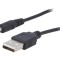 Cablu USB A la DC 3,5/1,35 Negru 0,8m