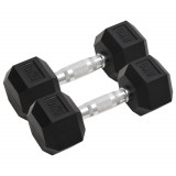 vidaXL Gantere, 2 buc., 16 kg, total fontă