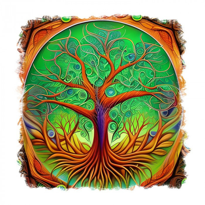 Sticker decorativ Copac, Maro, 55 cm, 11415ST