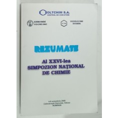 REZUMAT , AL XXVI - LEA SIMPOZION NATIONAL DE CHIMIE , CALIMANESTI - CACIULATA , VALCEA , ROMANIA , 4 -6 OCT. 2000