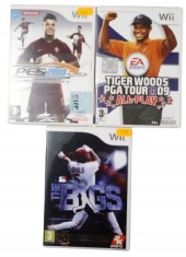 Joc Nintendo Wii Pro EVolution Soccer PES 2008 + The Bigs + Tiger Woods PGA Tour 09 foto