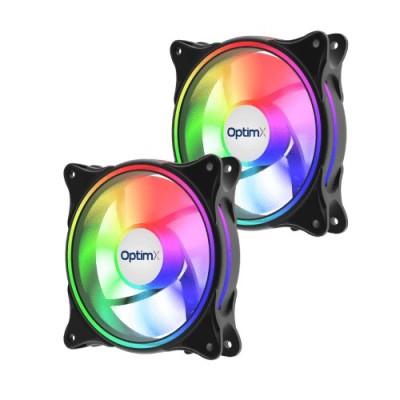 Set Nou 2 ventilatoare OptimX FAN Pro ARGB, 120 x 120 NewTechnology Media foto