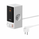 Incarcator retea Baseus PowerCombo Powerstrip, 65 W, 4 porturi, Alb
