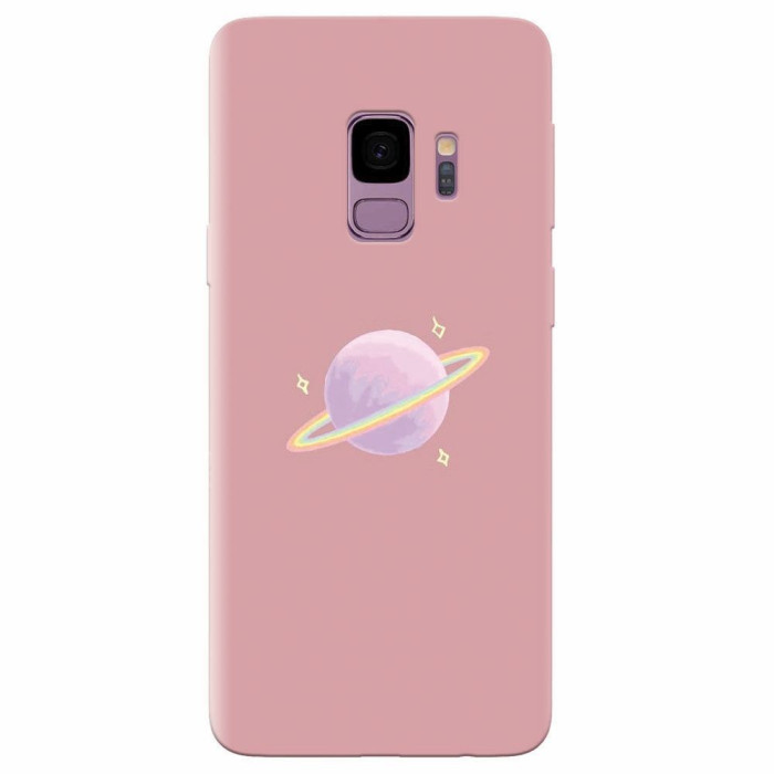 Husa silicon pentru Samsung S9, Saturn On Pink