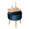 Taburet Laholm 40x40cm auriu / albastru [en.casa] HausGarden Leisure