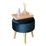 Taburet Laholm 40x40cm auriu / albastru [en.casa] HausGarden Leisure