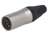 Mufă XLR Tată 5 Pin Drept pe Cablu Contacte Alamă, Neutrik