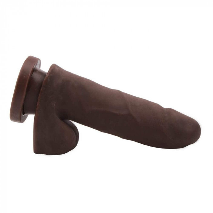 Dildo Clasic Cu Ventuza The Glad Eye, Brun, 15 cm