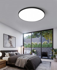 Plafoniera LED Moderna, VisionHub&amp;reg;, ultra subtire 2cm, pentru interior, in forma rotunda, tri-proof, 38W, lumina alba rece 6500k, diametru 40cm, Negru foto