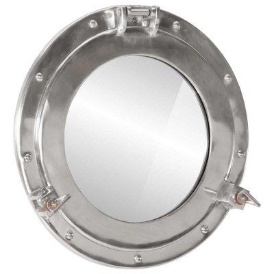 vidaXL Oglindă hublou de perete &amp;Oslash;38cm&amp;nbsp;aluminiu și sticlă foto