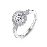 Cumpara ieftin Inel Argint --Round Elegance Moissanite natural- ARG295A