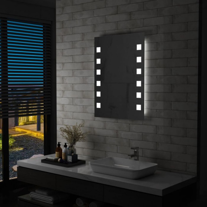 vidaXL Oglindă cu LED de perete de baie, 60 x 80 cm 144700