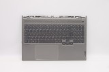 Carcasa superioara cu tastatura palmrest Laptop, Lenovo, ThinkBook 16p G3 ARH Type 21EK, 5CB1D04552, AM2KZ000700, Mineral Grey, layout UK