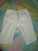 Pantaloni Dama 3/4 Blugi Elastici Albi Limousine Originali, Marimea 26