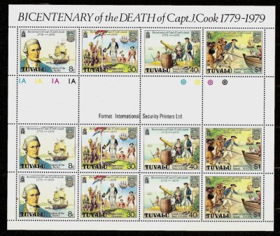 TUVALU 1979 NAVIGATORI CORABII JAMES COOK foto