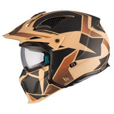 Casca pentru scuter - motocicleta MT Streetfighter SV S P1R B9 maro mat (ochelari soare integrati) &ndash; masca (protectie) barbie si cozoroc detasabile &ndash;