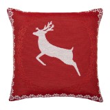 Cumpara ieftin Fata perna textil alb rosu Ren 44x44 cm