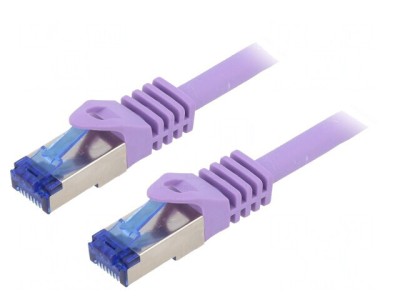 Patch cord S/FTP Cat6a LSZH Violet 0.25m foto