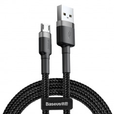 Cablu de Date USB Micro-USB 1.5A, 2m, Baseus Cafule (CAMKLF-CG1) Gri Negru