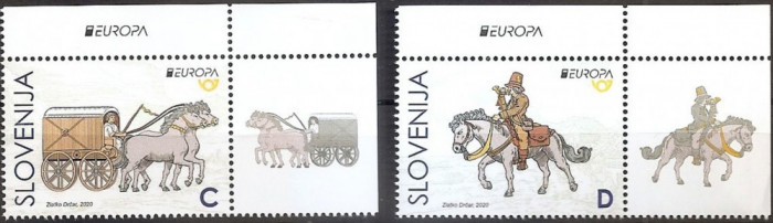 SLOVENIA 2020 EUROPA CEPT Serie 2 timbre cu viniete MNH**