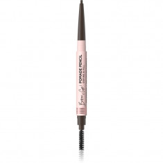 Eveline Cosmetics Brow & Go! creion pentru sprâncene rezistent la apă perie 2 in 1 culoare Dark Brown 4 g