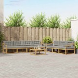vidaXL Set de canapele de exterior cu pernă 7 pcs Alb și gri deschis 3386180