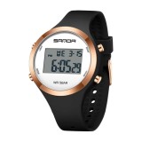Ceas Copii Sanda 2147 Negru-Rose Gold , Design Luxury, Digital, Rezistent la socuri, Rezistent la Apa 5ATM