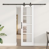 Ușă glisantă vidaXL cu set de hardware Alb 61x198.5 cm Lemn masiv Pin