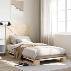 vidaXL Cadru de pat cu tăblie, 90x200 cm, lemn masiv de pin 3281568