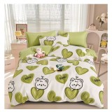 Lenjerie pat single,bumbac finet,4 piese,cearceaf cu elastic 140x200cm,cearceaf pilota 150x220cm,2 fete de perna 50x80cm-A1147