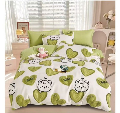Lenjerie pat single,bumbac finet,4 piese,cearceaf cu elastic 140x200cm,cearceaf pilota 150x220cm,2 fete de perna 50x80cm-A1147 foto