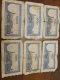 Lot 6 Bancnote 5000 Lei 1945 &ndash; BNR Rom&acirc;nia &ndash; Bancnote Vechi Rare de Colecție