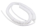 Cablu spiralat neecranat PUR alb 0.8m 2x1.5mm2