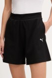 Puma pantaloni scurți culoarea negru, neted, high waist, 685026