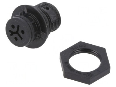 Conector Circular RST Mamă 3 PIN Argintat 8A 250V foto