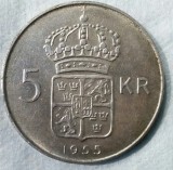 5 KOROANE SUEDIA DE ARGINT, 1955, PIESA FRUMOASA !!, Europa