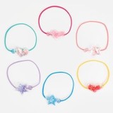 Set 6 Elastice de Par cu Forme Inima si Stea, Multicolor, pentru Copii, CMCLASS