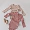 Set de 2 body-uri cu maneca lunga din bumbac organic si modal - Roz/Blush BabyCosy (Marime: 9-12 luni)