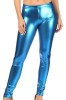 Leggings metalice elastice cu aspect lucios de lichid, fără picioare