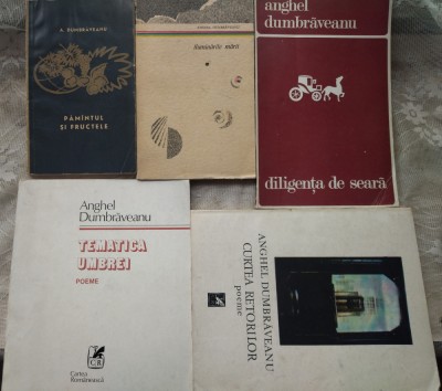 ANGHEL DUMBRAVEANU: LOT 5 VOLUME DE VERSURI (1964-1989) [UNUL CU DEDICATIE / AUTOGRAF PT EUGEN BARBU] foto