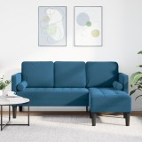 vidaXL Canapea L Albastră 173x131x67 cm Catifea
