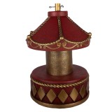 Cumpara ieftin Suport brad Craciun Carusel ceramica rosie aurie &Oslash; 52x73 cm