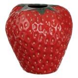 Vază Decorativă Ceramică, Model Căpșună, Roșu, 20x20x21cm, Oem