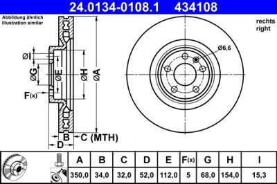 ATE 24.0134-0108.1 Disc frana foto